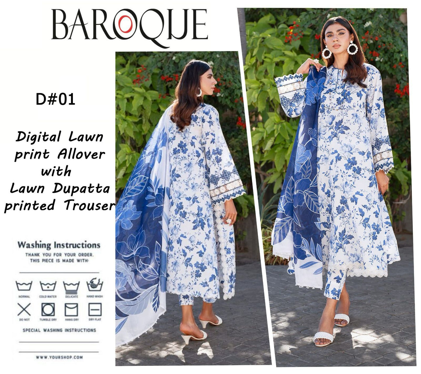 Baroque 3 Pc Unstiched Lawn Collection