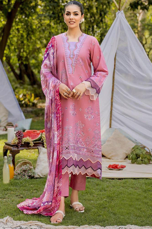 Safwa Spinel 3 Pcs Unstitched Embroidered Suit