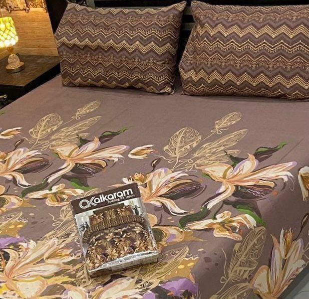 AL Karam Printed Double Bedsheets With Pillow Covers