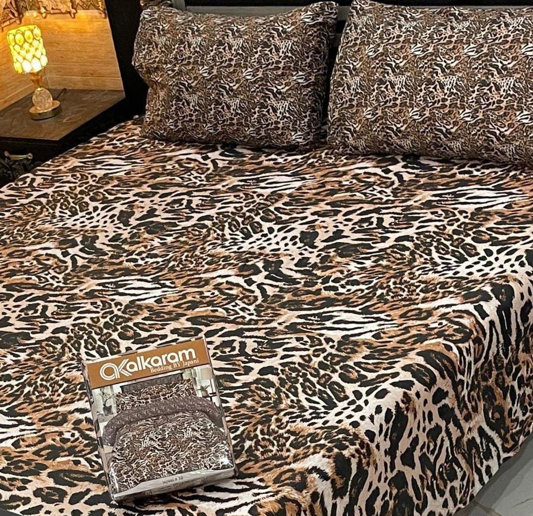 AL Karam Printed Double Bedsheets With Pillow Covers
