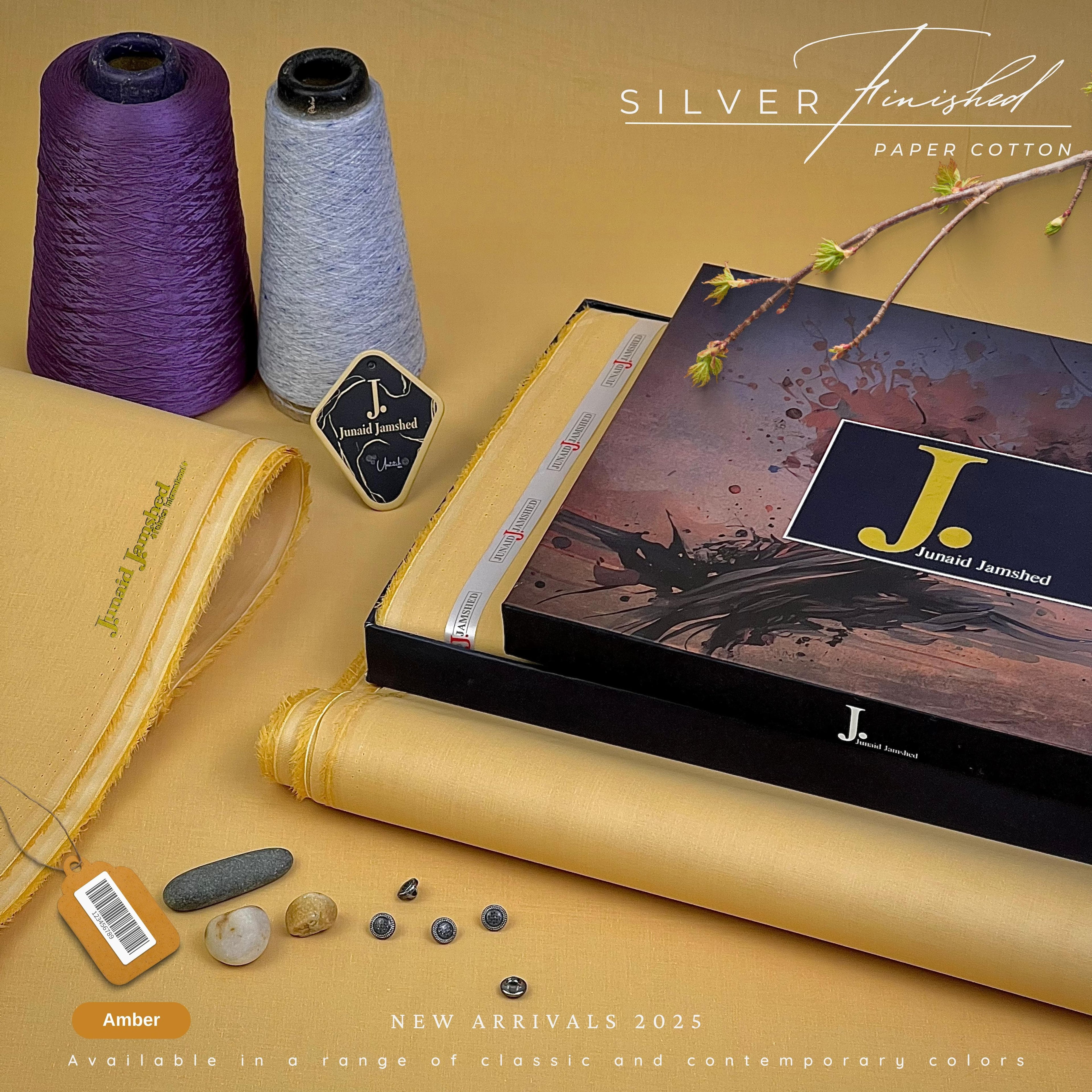 J• Summer Impressions Silver Finished Paper Cotton