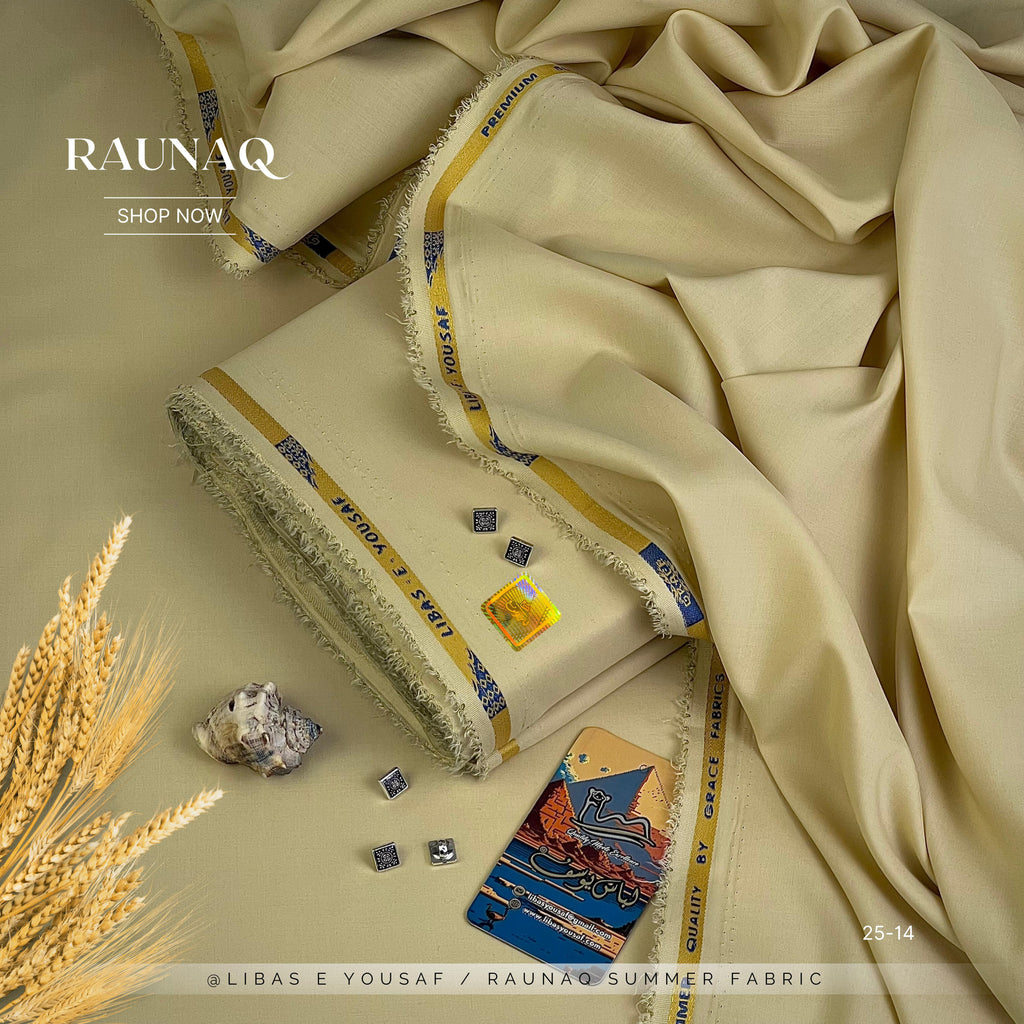 RAUNAQ  By | Libas-E-Yousaf |
Premium Quality Unstitched Four Seasons Fabric Wash & Wear