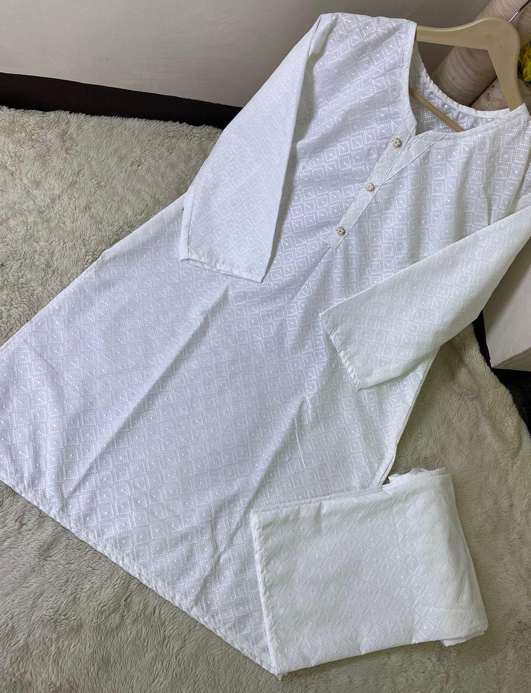 Chikankari 2 Pc Embroidered Shirt And Trouser