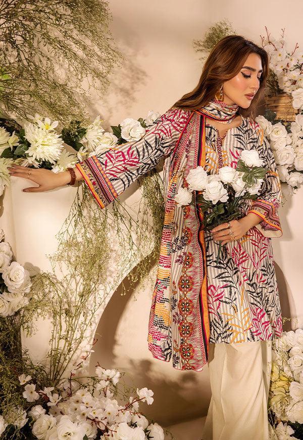 3 Pc Digital Printed Suit By Safwa Brand