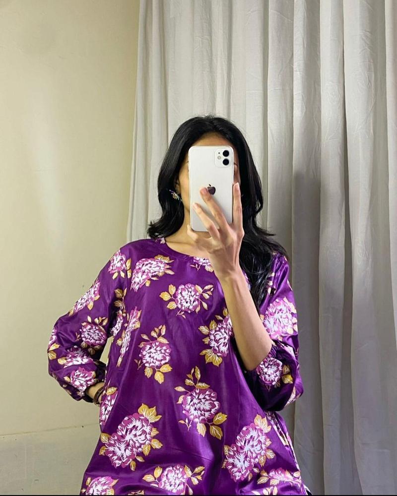 Cross Stich 2 Pcs Women's Stitched Linen Printed Suit