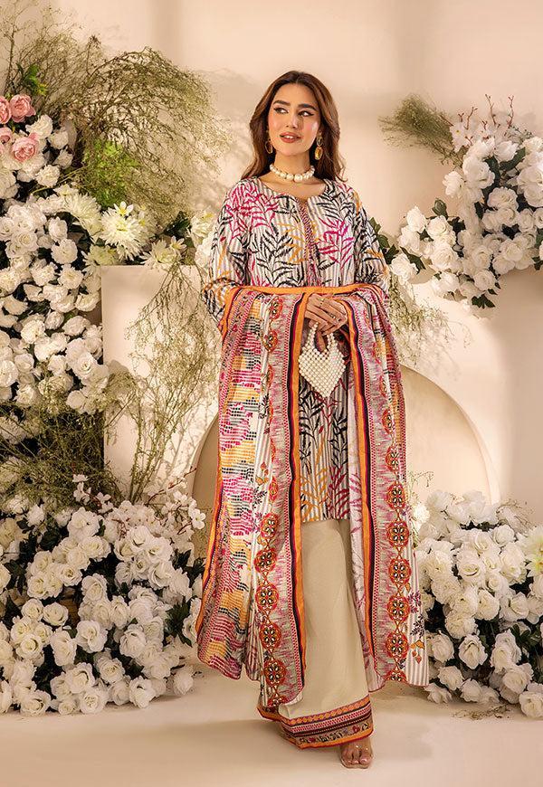 3 Pc Digital Printed Suit By Safwa Brand