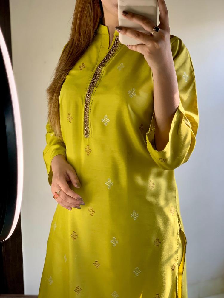 Khaadi 2 Pcs Women's Stitched Linen Block Printed Shirt And Trouser