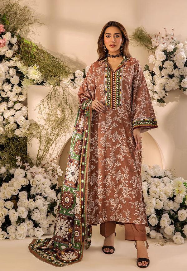 3 Pc Digital Printed Suit By Safwa Brand
