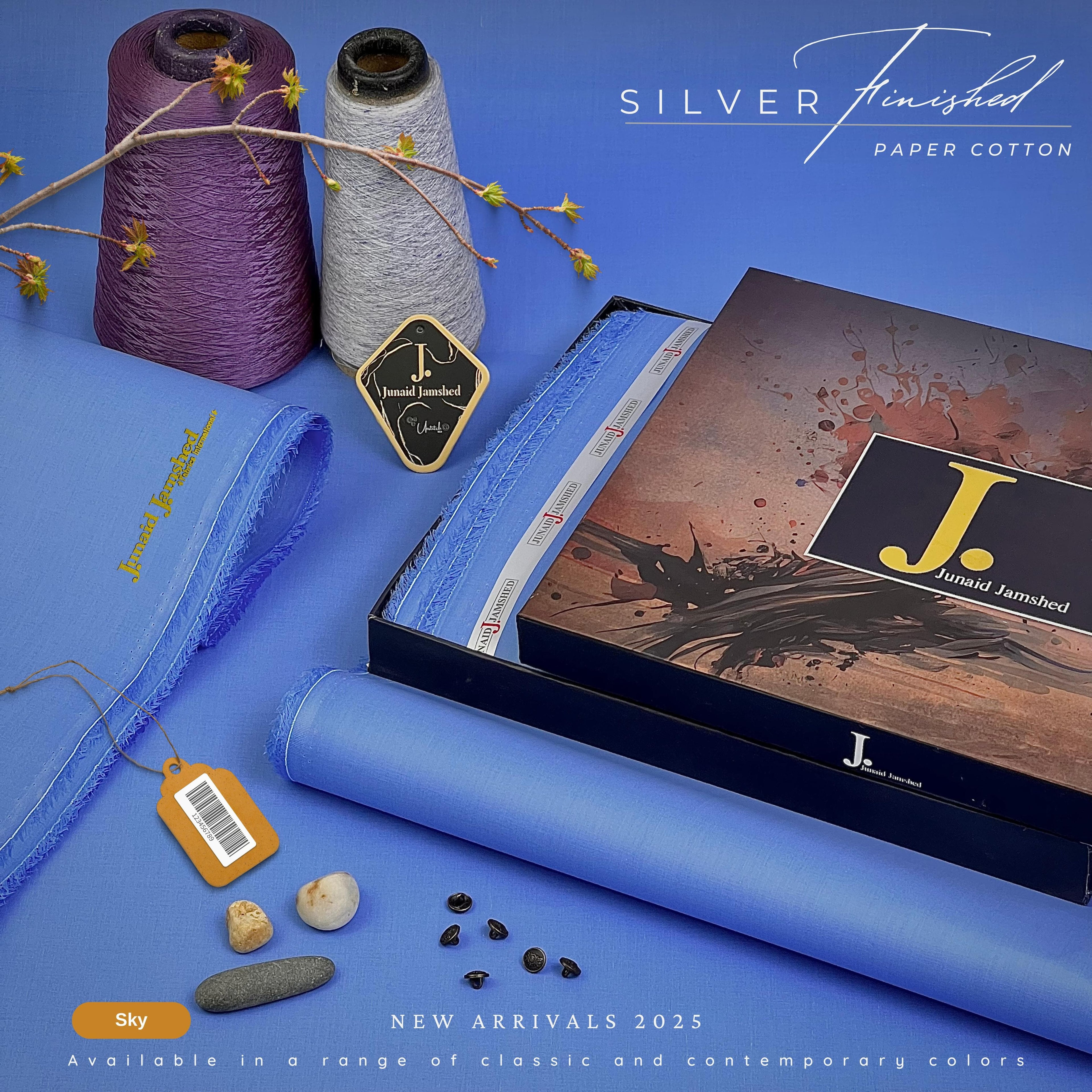 J• Summer Impressions Silver Finished Paper Cotton