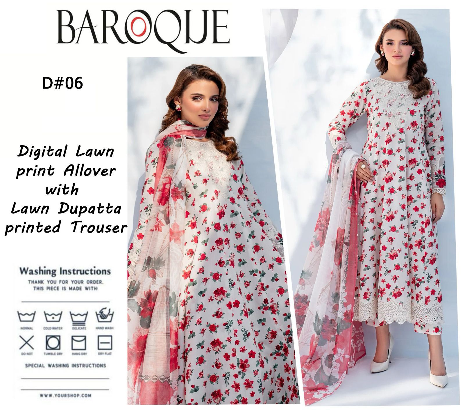 Baroque 3 Pc Unstiched Lawn Collection