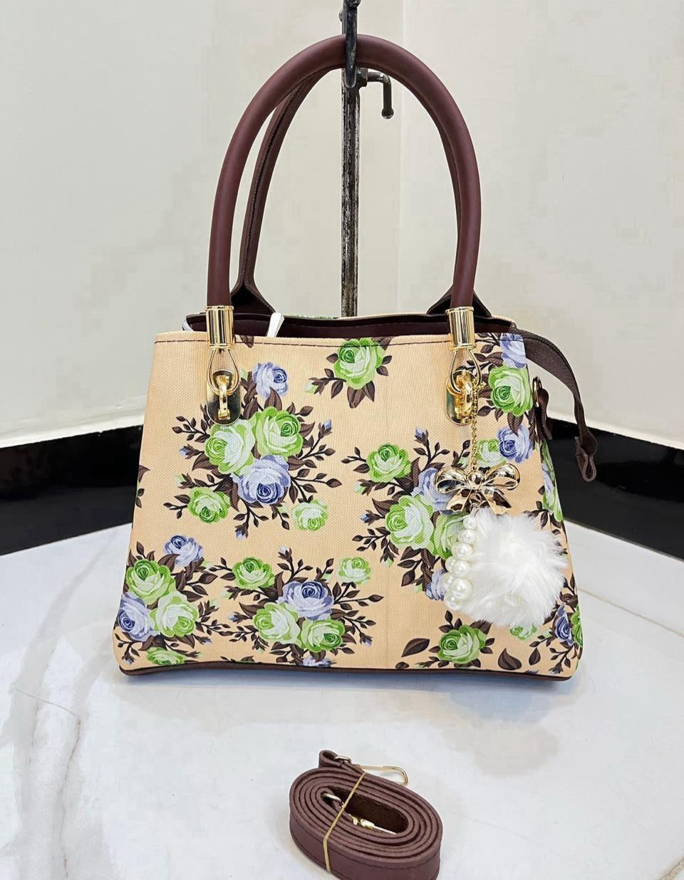 Charles & Keith Girl's Canvas Flower Print Hand Bag
