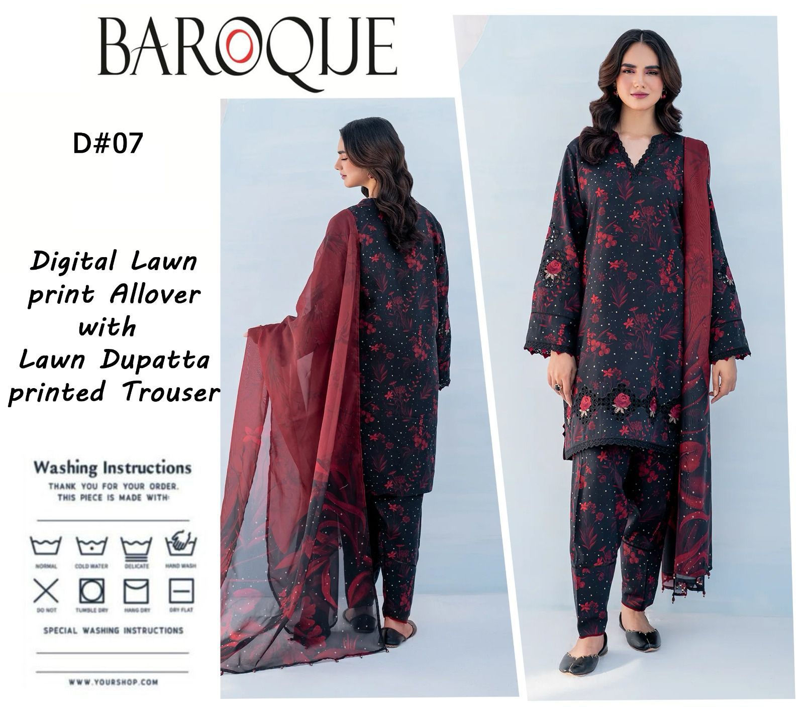 Baroque 3 Pc Unstiched Lawn Collection