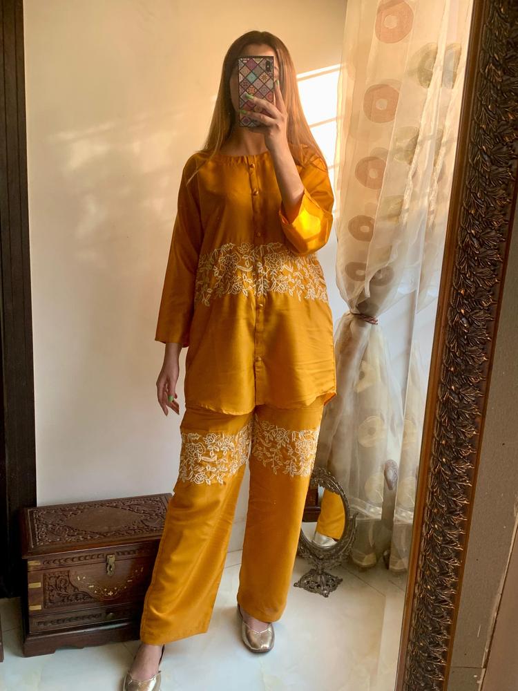 CrossStich 2 Pcs Women's Stitched Arabic Lawn Embroidered Shirt And Trouser