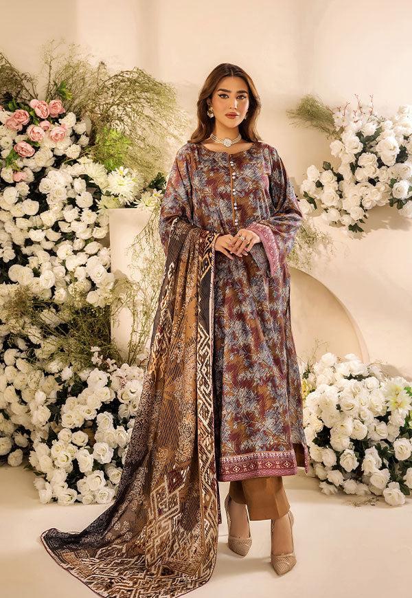 3 Pc Digital Printed Suit By Safwa Brand