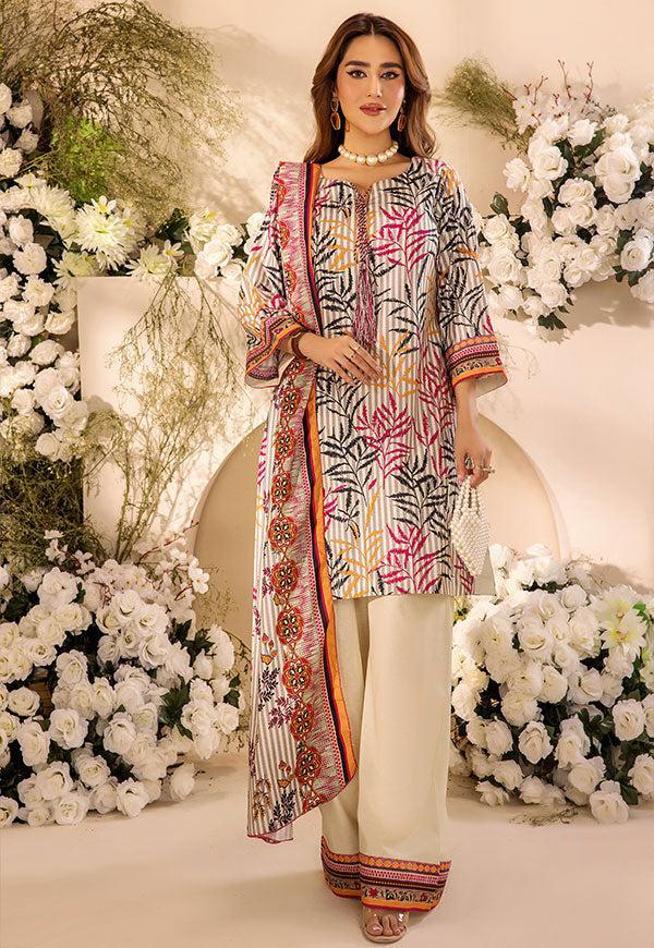 3 Pc Digital Printed Suit By Safwa Brand