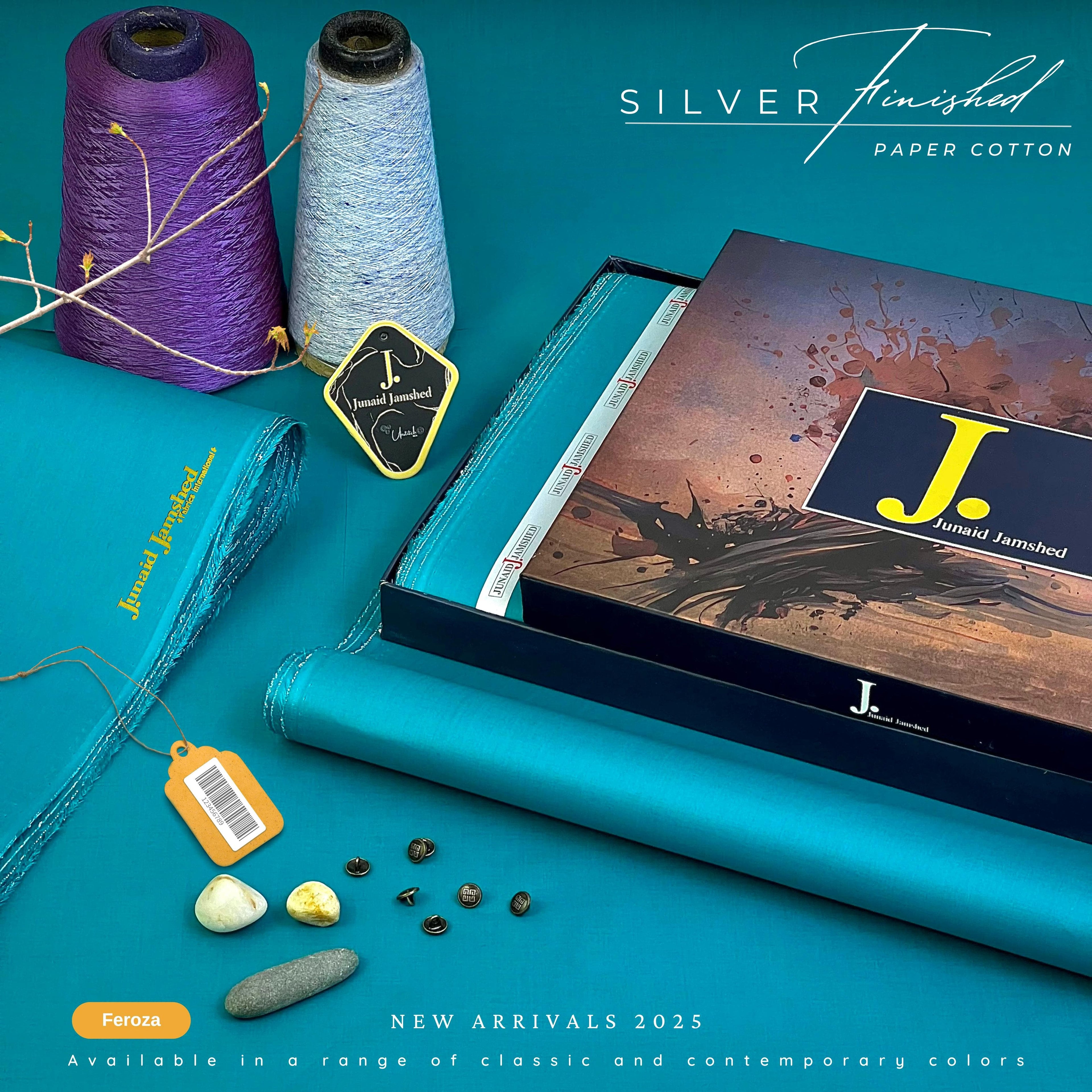 J• Summer Impressions Silver Finished Paper Cotton