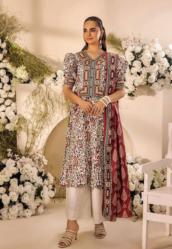 3 Pc Digital Printed Suit By Safwa Brand