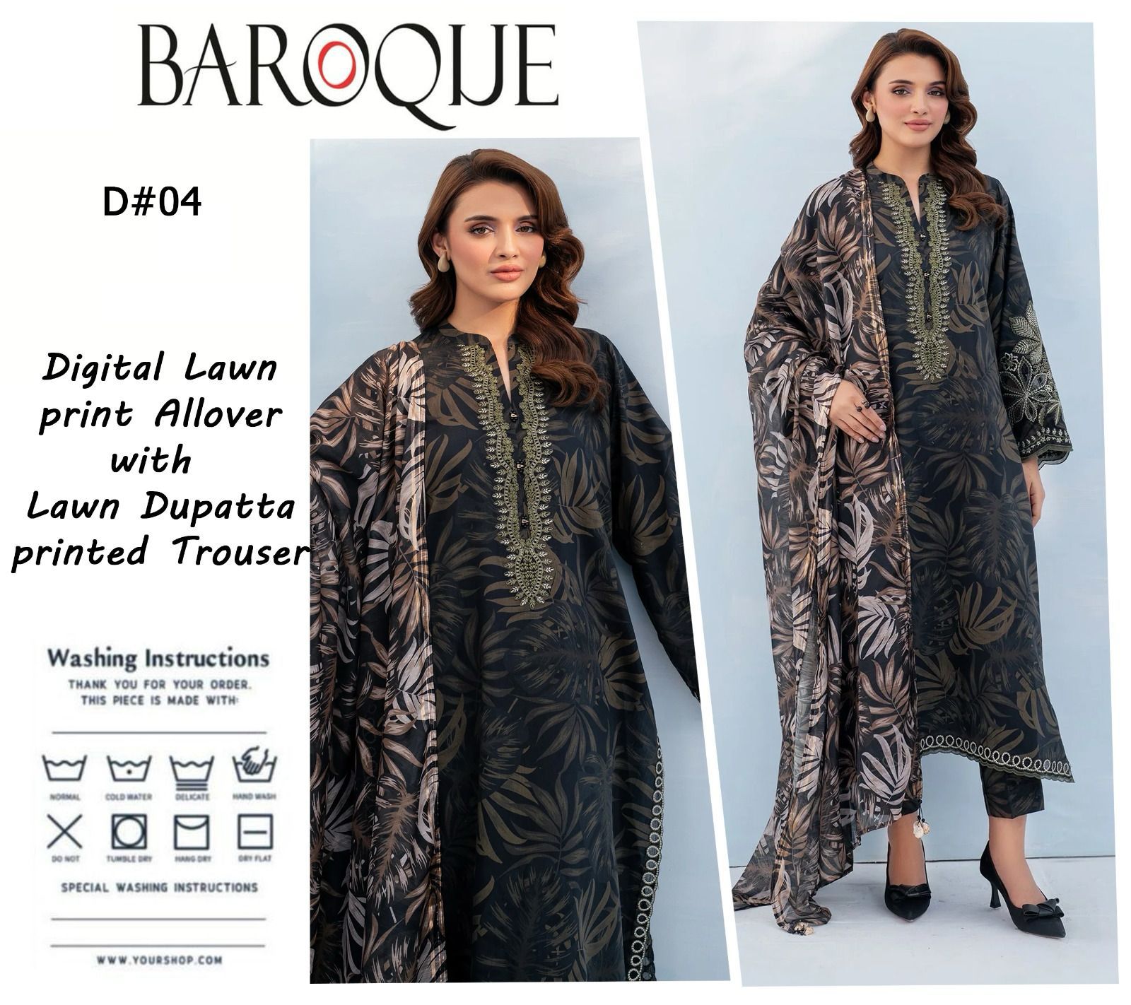 Baroque 3 Pc Unstiched Lawn Collection