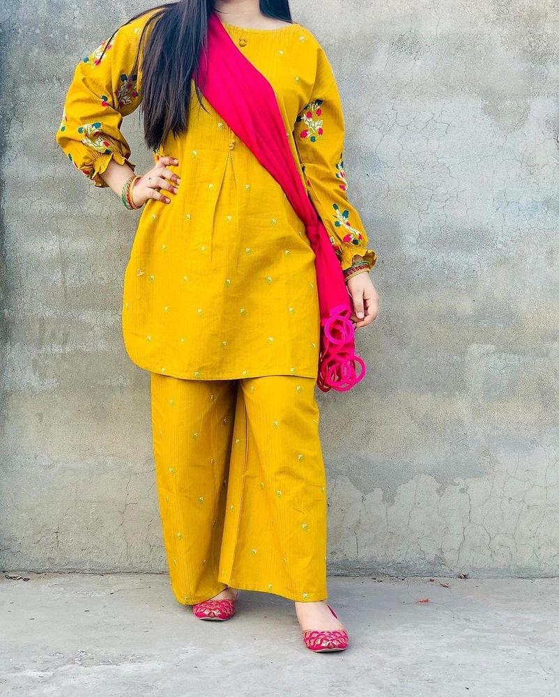 Crimson 2 Pc Stiched Embroidery Articles