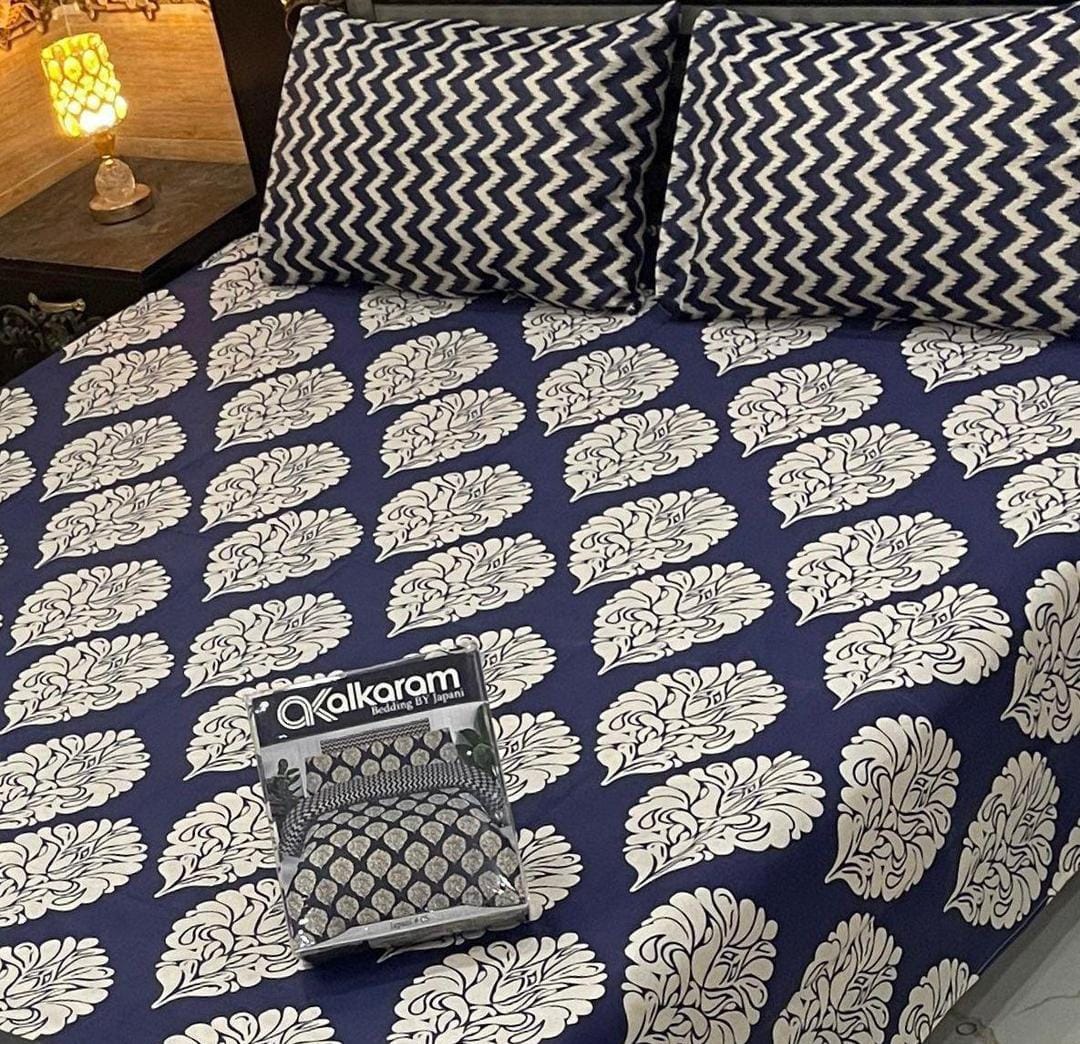 AL Karam Printed Double Bedsheets With Pillow Covers