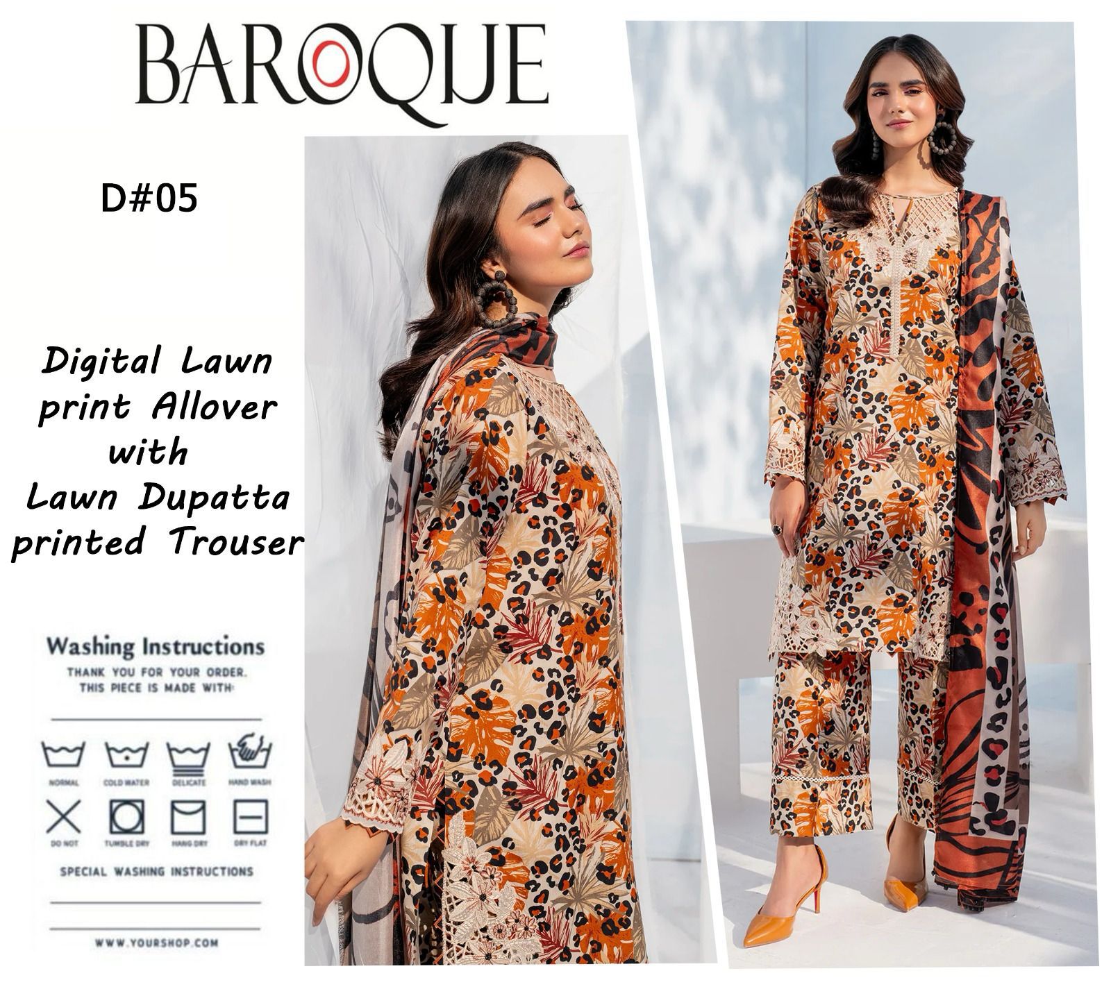 Baroque 3 Pc Unstiched Lawn Collection