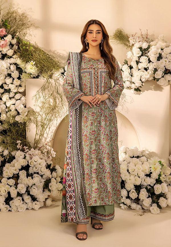 3 Pc Digital Printed Suit By Safwa Brand