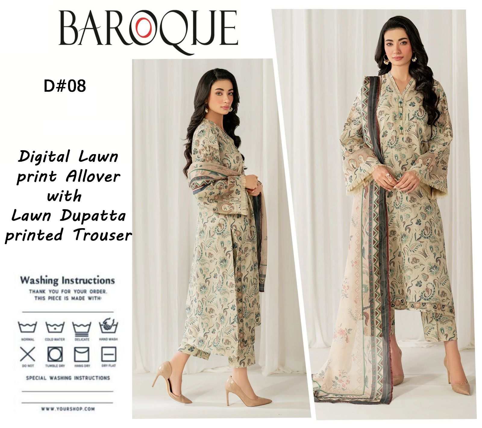 Baroque 3 Pc Unstiched Lawn Collection