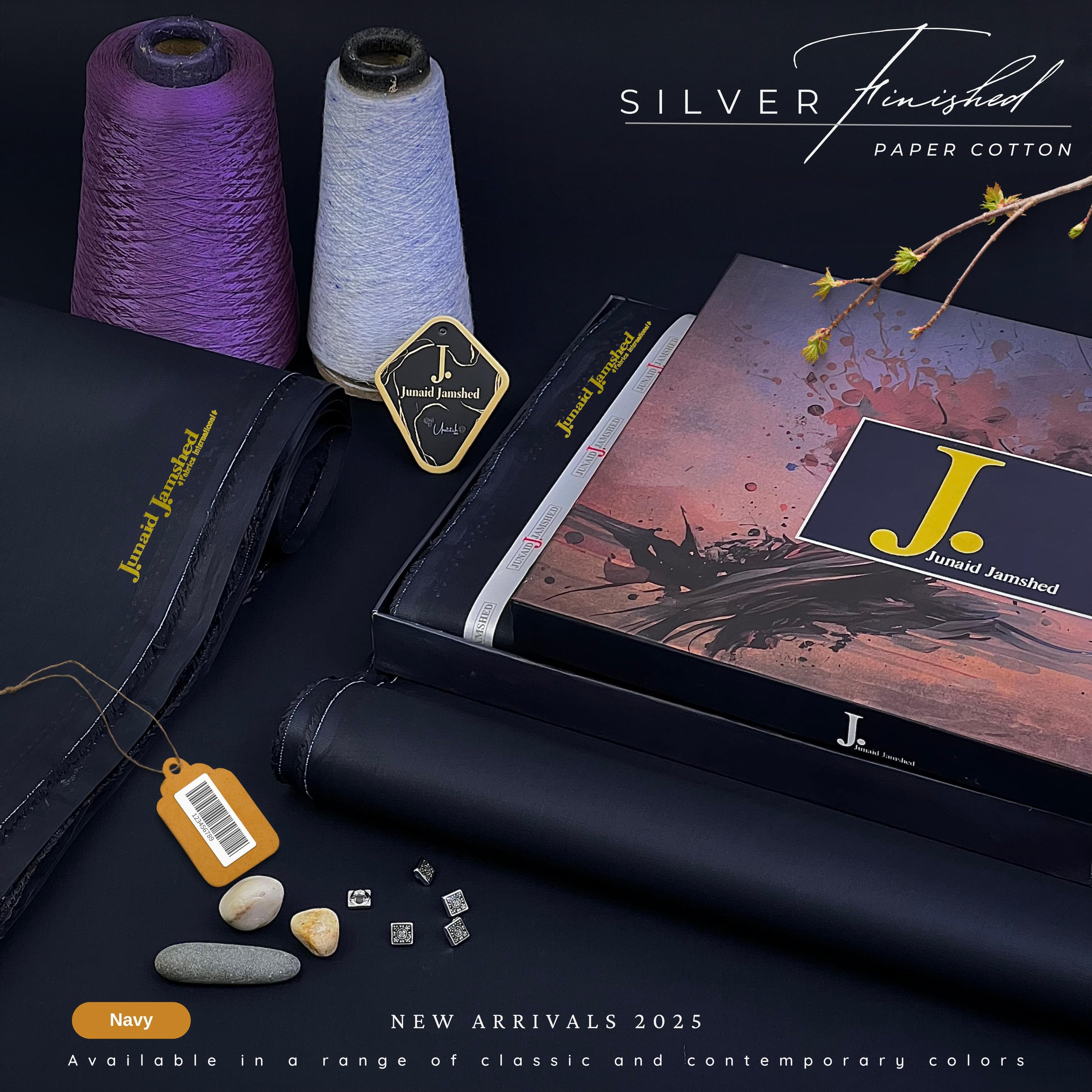 J• Summer Impressions Silver Finished Paper Cotton