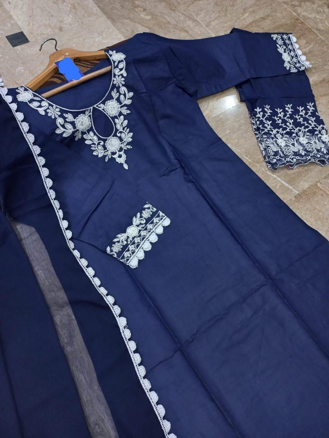 Cross Stich 3 Pcs Women's Stitched Cotton Embroidered Suit