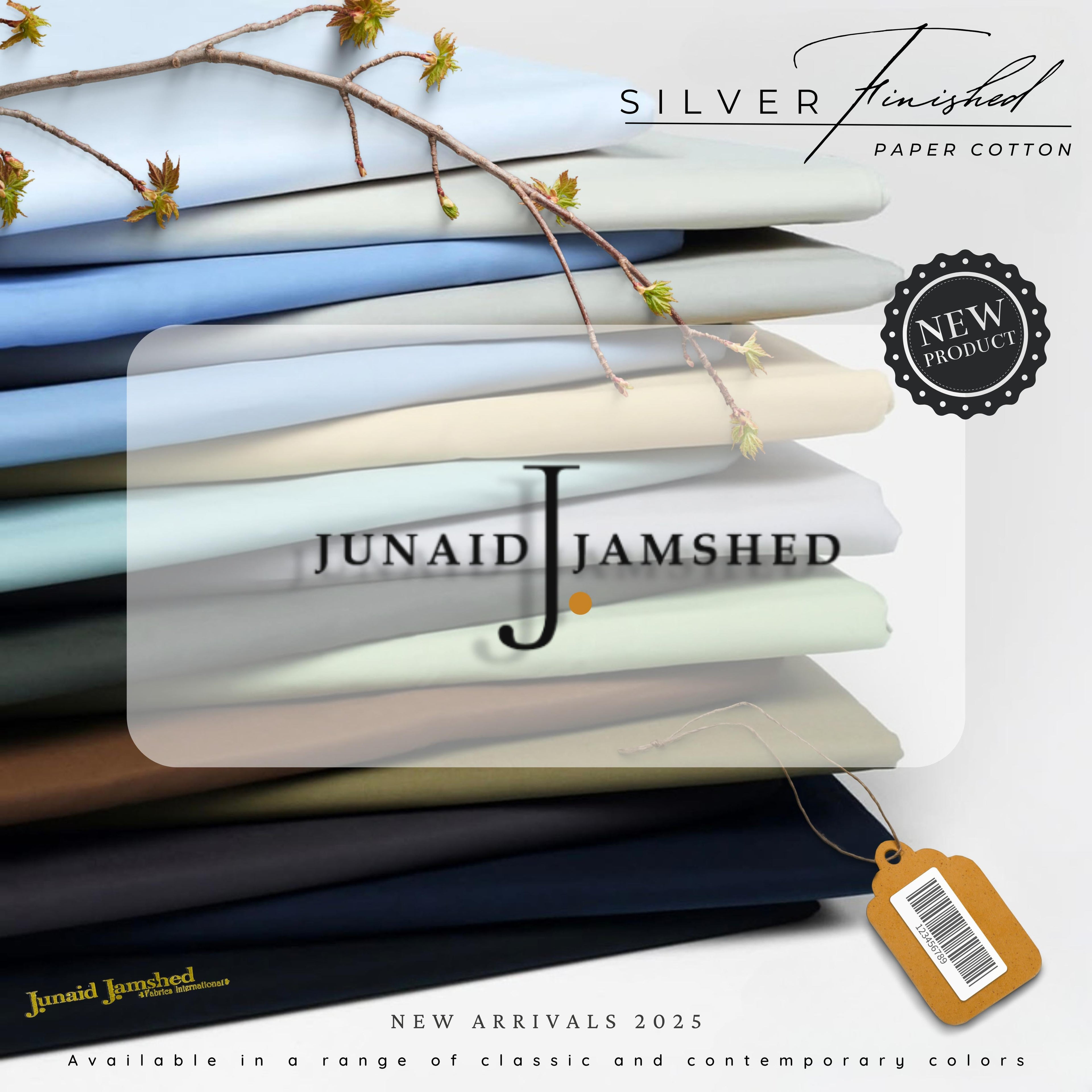 J• Summer Impressions Silver Finished Paper Cotton