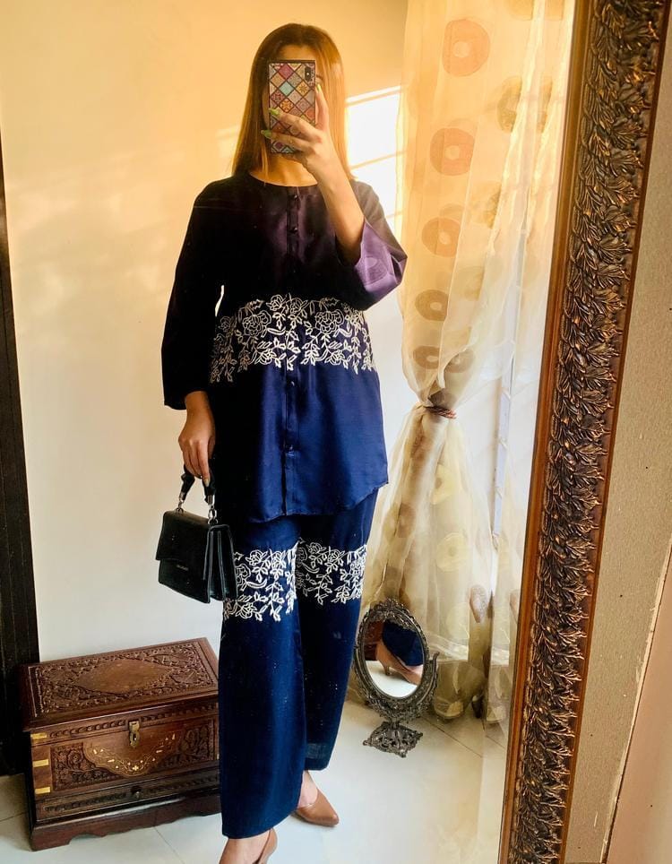 CrossStich 2 Pcs Women's Stitched Arabic Lawn Embroidered Shirt And Trouser