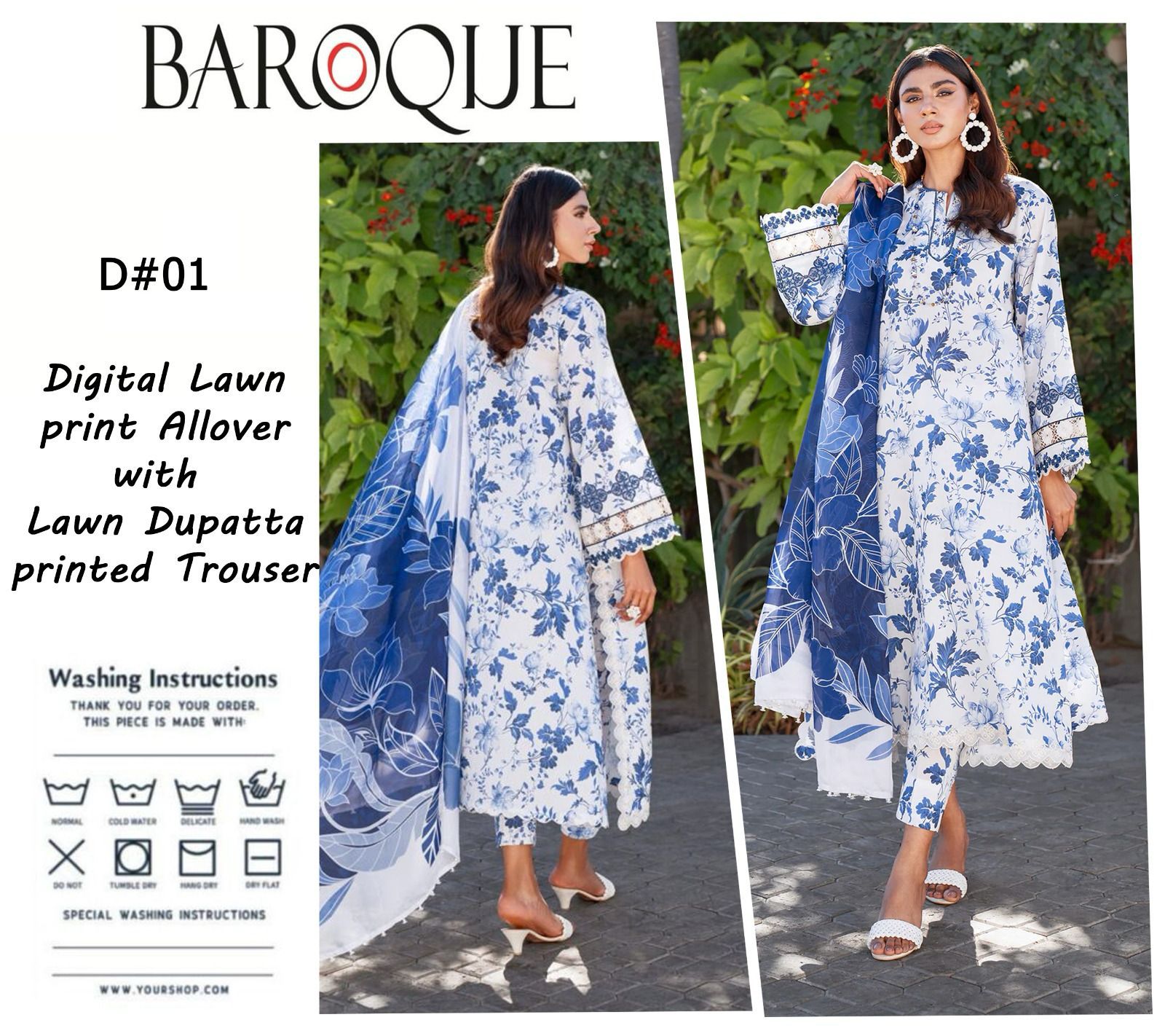 Baroque 3 Pc Unstiched Lawn Collection