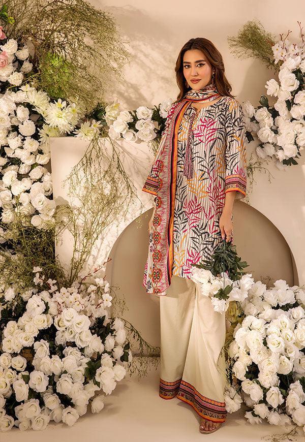 3 Pc Digital Printed Suit By Safwa Brand