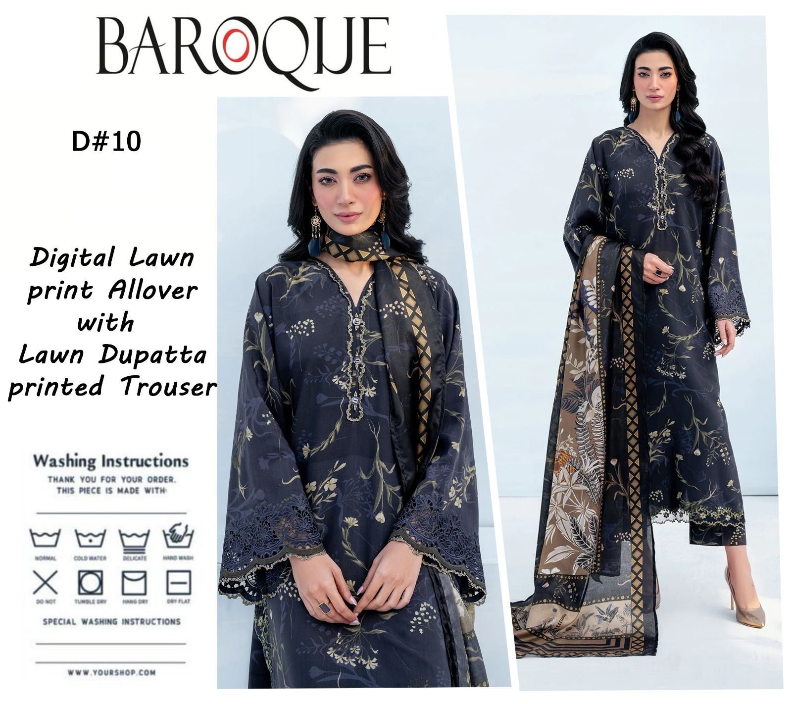 Baroque 3 Pc Unstiched Lawn Collection